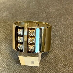 Victoria's Secret Scandalous gold-tone rhinestone hinged cuff bracelet
